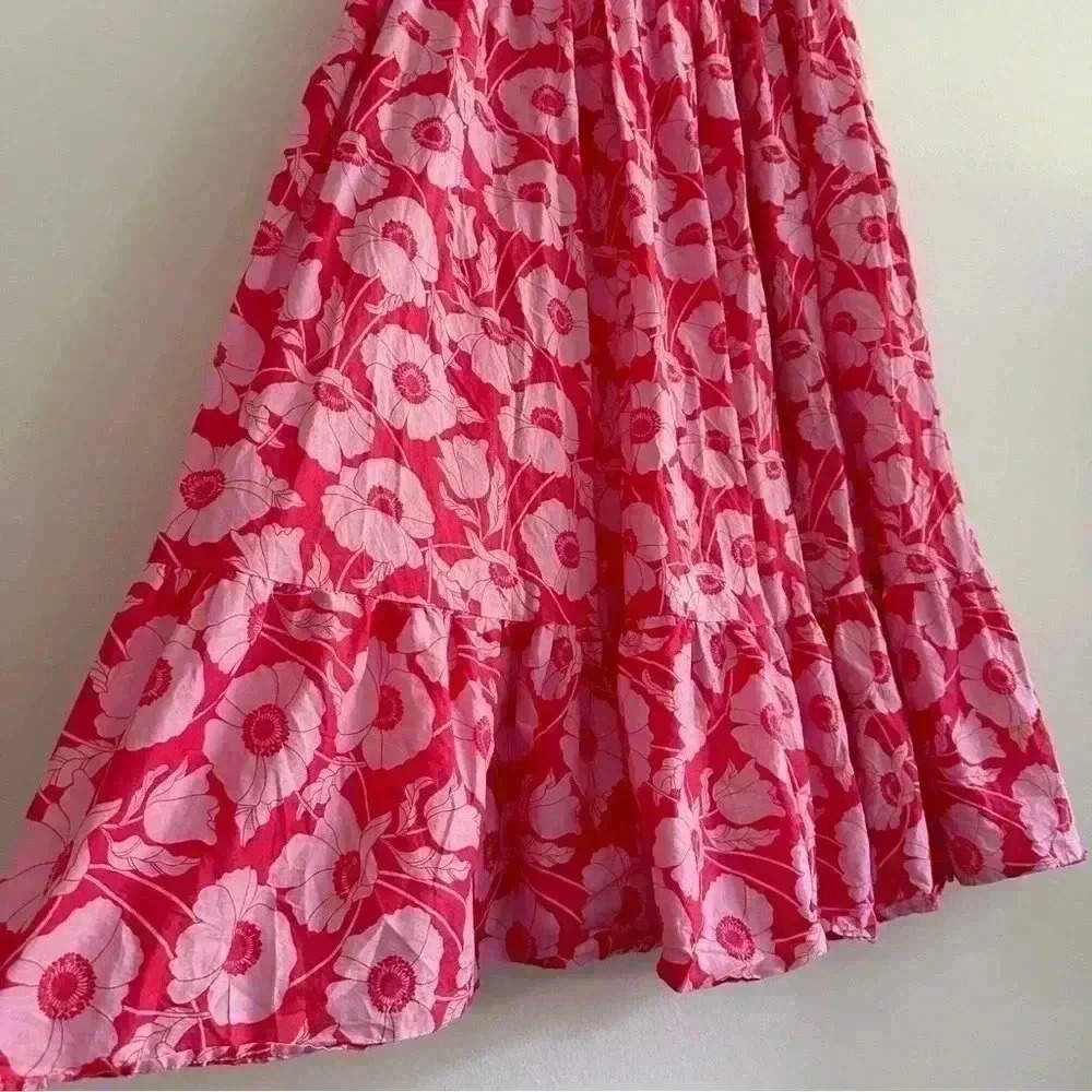 Boden Pink Floral Midi Dress - Picture 8 of 12